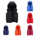 thumbnail image 1 of Child Kids Toddler Baby Boys Girls Sleeveless Winter Solid Coats Hooded Jacket Vest Outer Outwear Outfits Clothes, 1 of 4