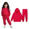 thumbnail image 1 of Child Kids Toddler Sweatsuit 2 Piece Long Sleeve Red Pullover Hoodie Sweatpants Joggers Set Warm Fall Winter Clothes Boys Jogger Set3-4 Years, 1 of 4
