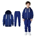 thumbnail image 1 of Child Kids Toddler Sweatsuit 2PC Long Sleeve Blue Pullover Hoodie Jogger Set Fall Clothes Girls Set7-8 Years, 1 of 7