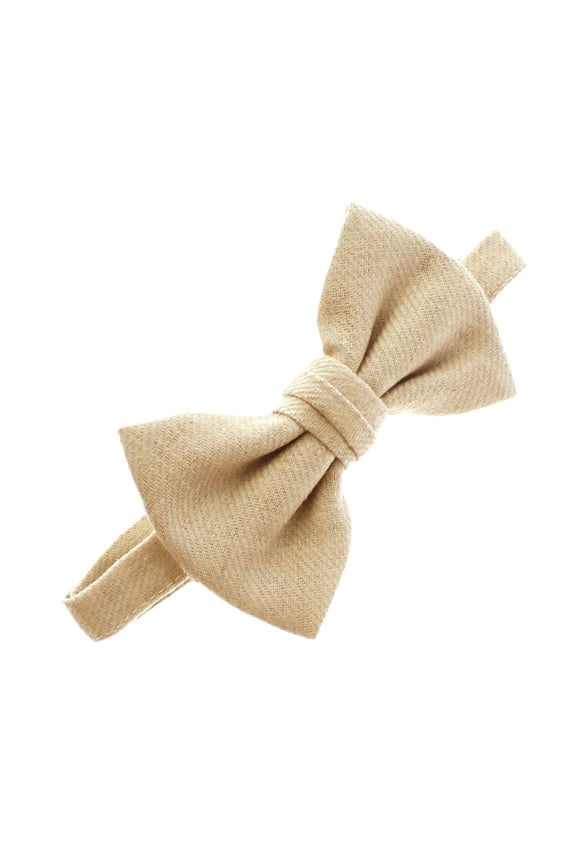 Child Linen Adjustable Pre-Tied Bow Tie - Natural