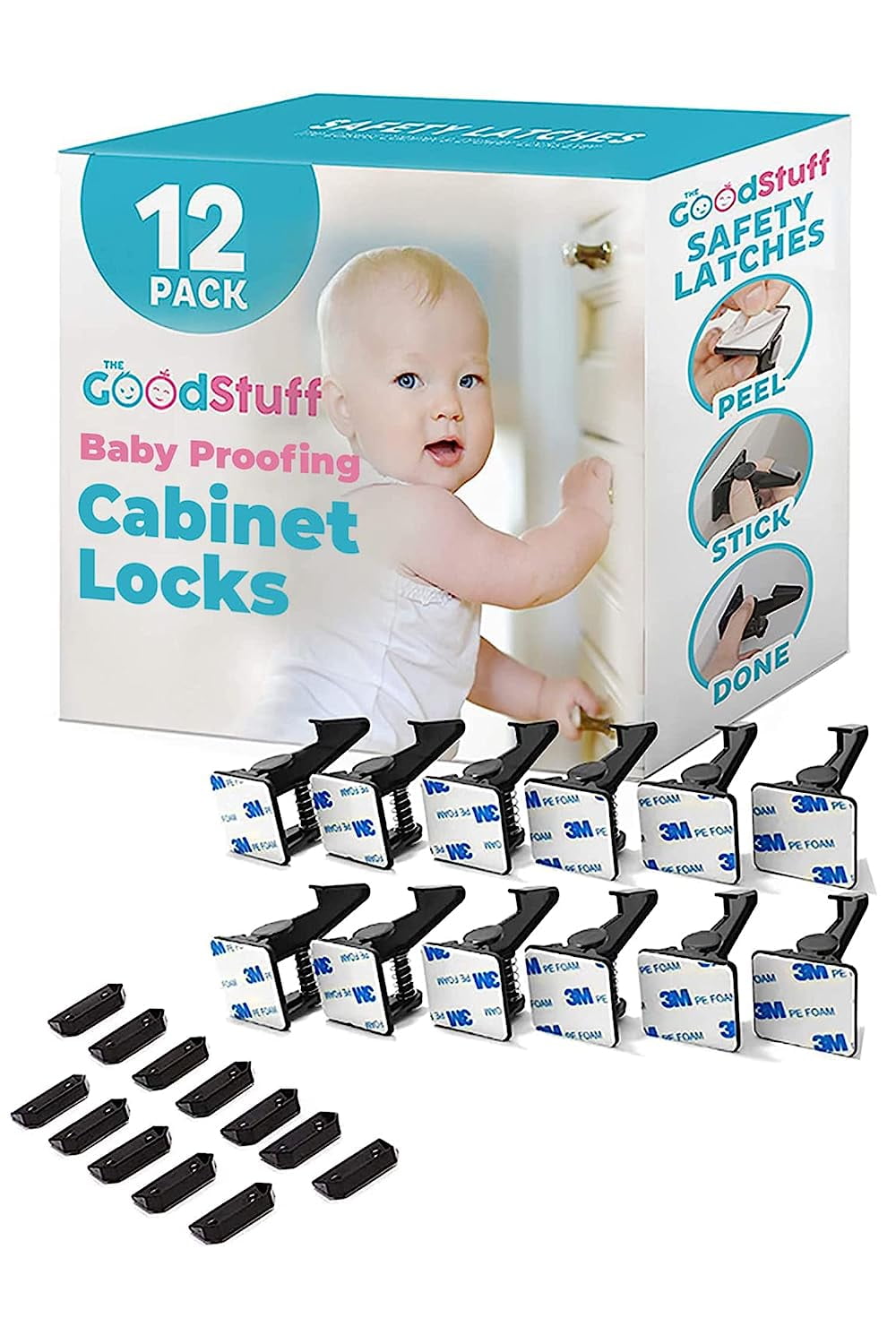 Bates- Cabinet Locks for Babies, 8pcs, Adjustable, U-Shaped Child Locks for  Cabinets, Child Proof Cabinet Latches - Bates Choice
