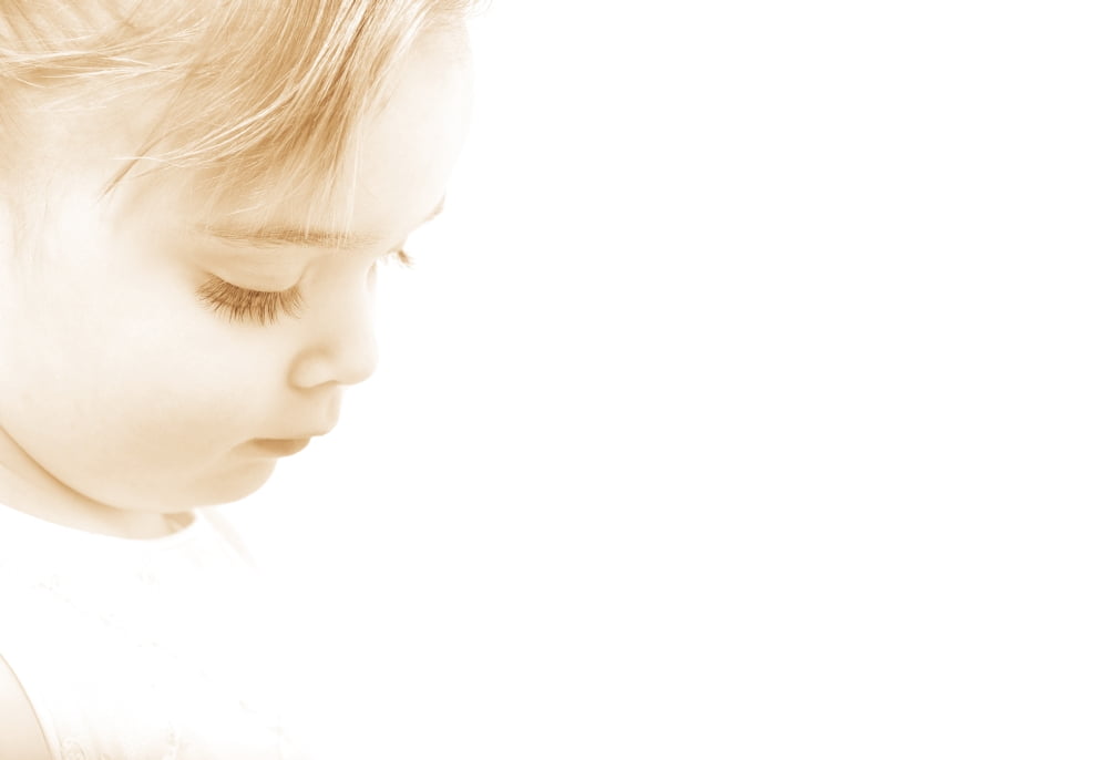 Child Looking Down Canvas Art - Chris and Kate Knorr Design Pics (36 x 24)
