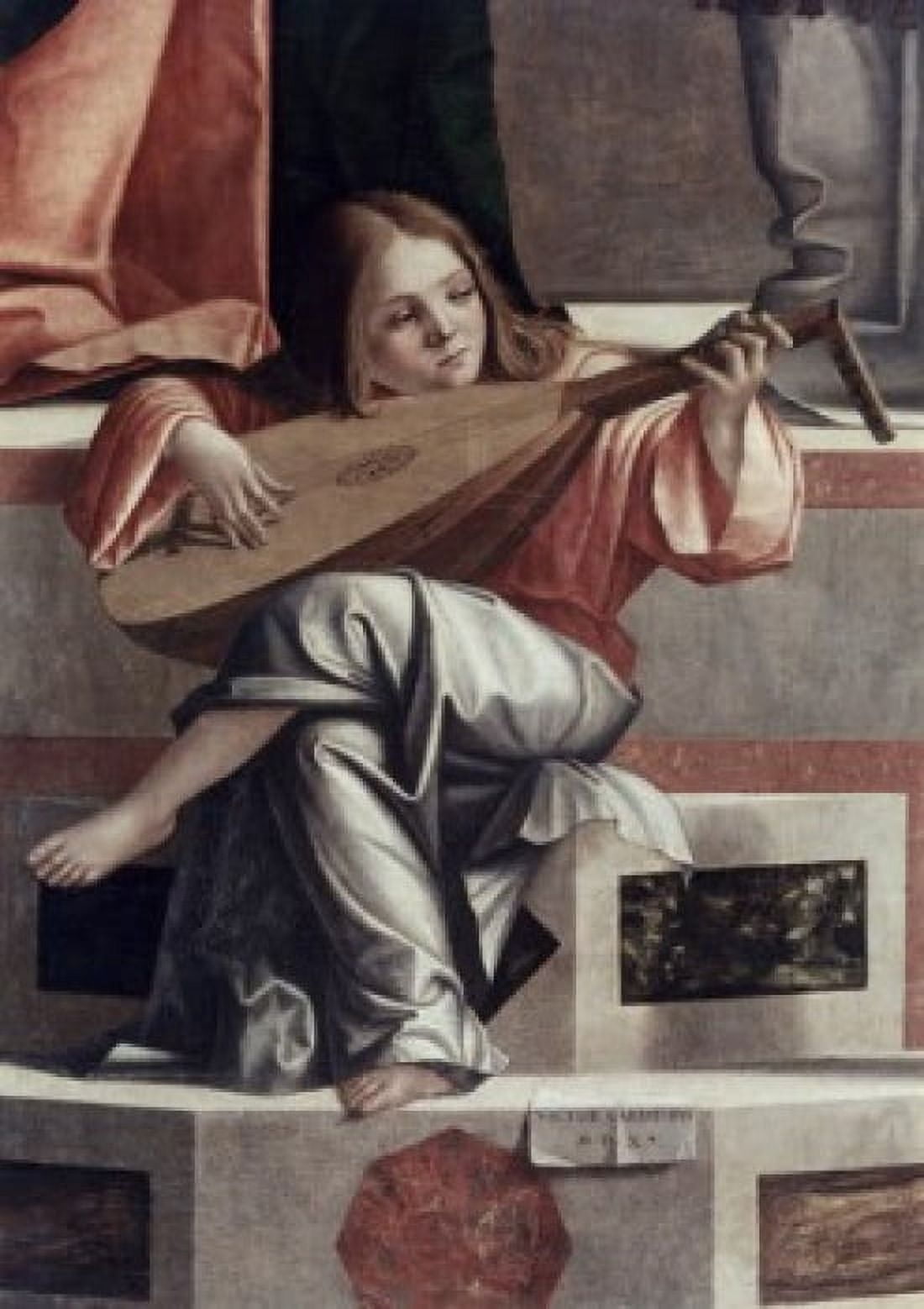 Child with a Lute (Detail from The Presentation of Jesus in the Temple) Vittore Carpaccio (c1460-1526Italian) Galleria dellAccademia Venice Canvas Art - Vittore Carpaccio (18 x 24)