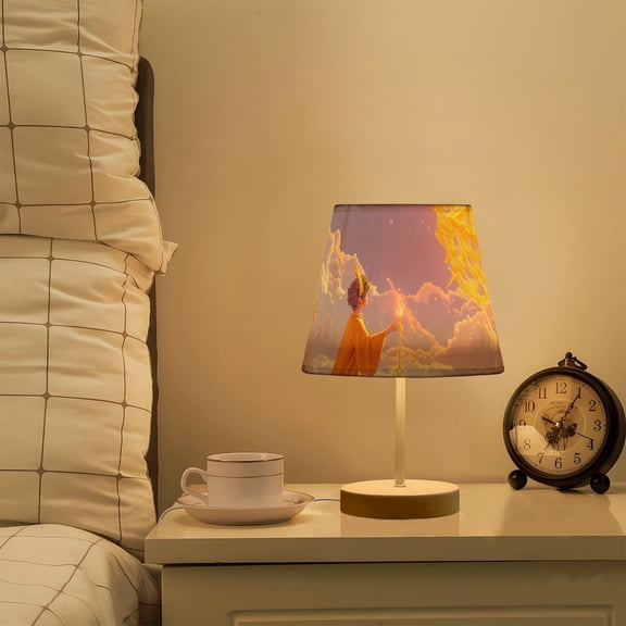 Child Magic Clouds Flowers LED Desk Lamp Table Lamp USB Bedside Nightstand Small Lamp for Bedroom Living Room Kids Room