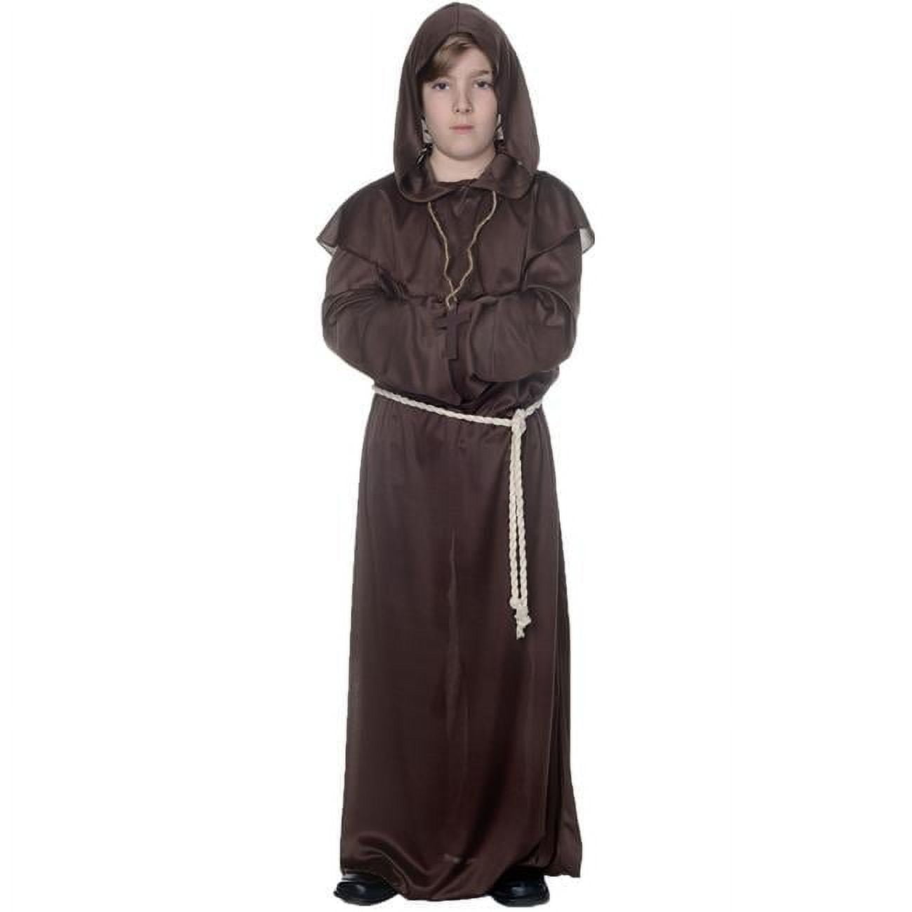 Child Monk Robe Costume, Brown - Medium - Size 6-8