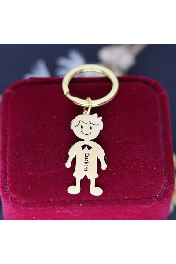 Child Mother Day Kid Boy Keychain Personalized Custom Name Key Chain Family Mom Dad Jewelry Gift Stainless Steel Keyring