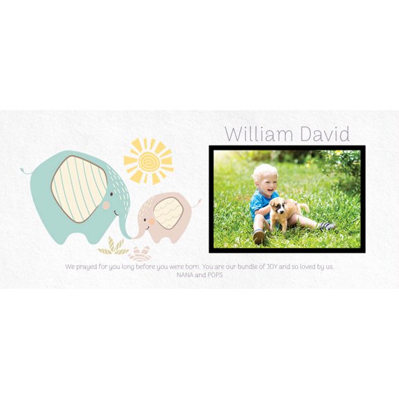Child Name | Personalized Print, Wall Decor - Elephant Photo