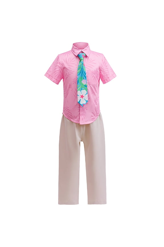 Nick Costume Shirt with Tie Hawaiian Printed T-Shirt Birthday Party Fox Outfit
