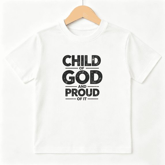 Child Of God Boys Graphic Tee, Christian Proud Religious Quote 100% Cotton Kids Short Sleeve T-Shirt