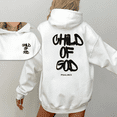 thumbnail image 1 of Child Of God Graphic Double-sided Tee Psalm 23 Biblical Design Hooded long-sleeved Comfort T-Shirt White,S-2XL, 1 of 6