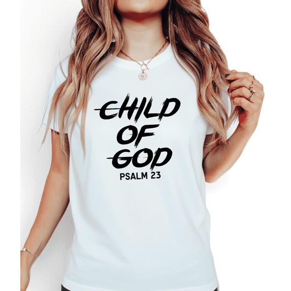 Child Of God Psalm 23 Christian Faith Print Tshirt Graphic Tees White Shirts S-5XL Womens Casual Religious Tops