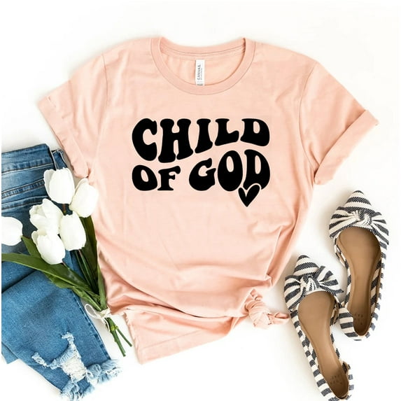 Child Of God T-shirt Christian Shirt Religious Gift Jesus Easter Tee Faith Top Youth Christmas Mom Toddler Retro Cute Kids Minimal