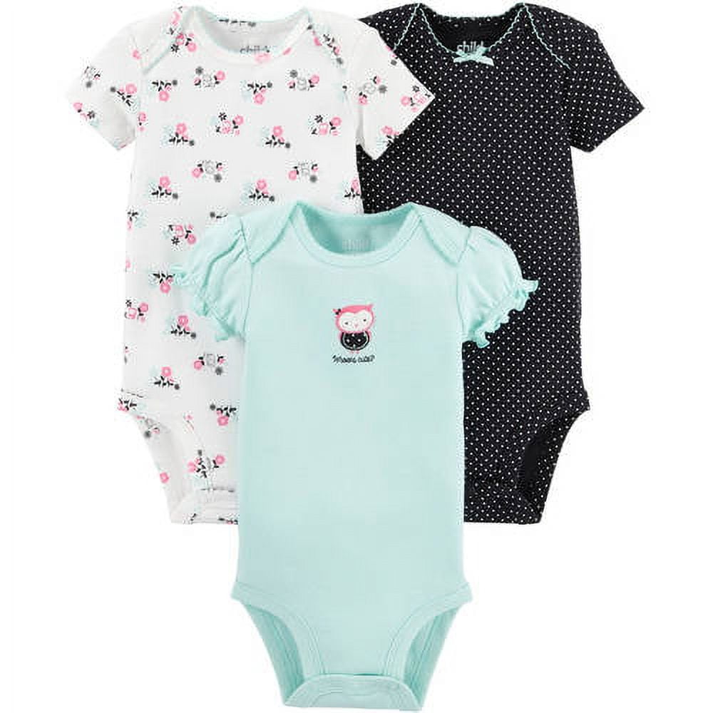 Child Of Mine By Carter's Newborn and Baby Girls Bodysuits, 3-Pack - Walmart .com
