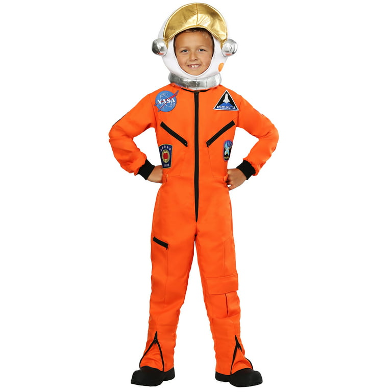 Kid's Orange Astronaut Jumpsuit Costume