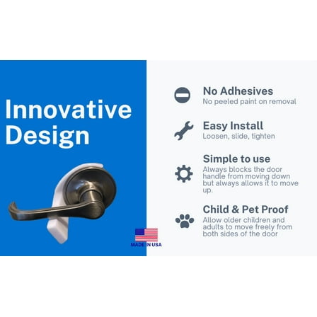 Child & Pet Proof Door Lever Lock - White Cir Universal