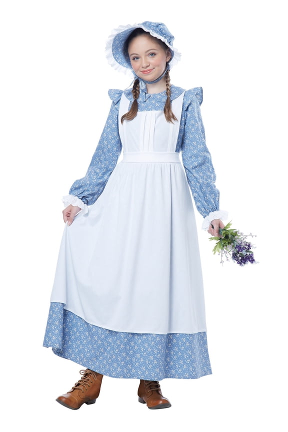 Child Pioneer Girl Costume - M Blue Medium