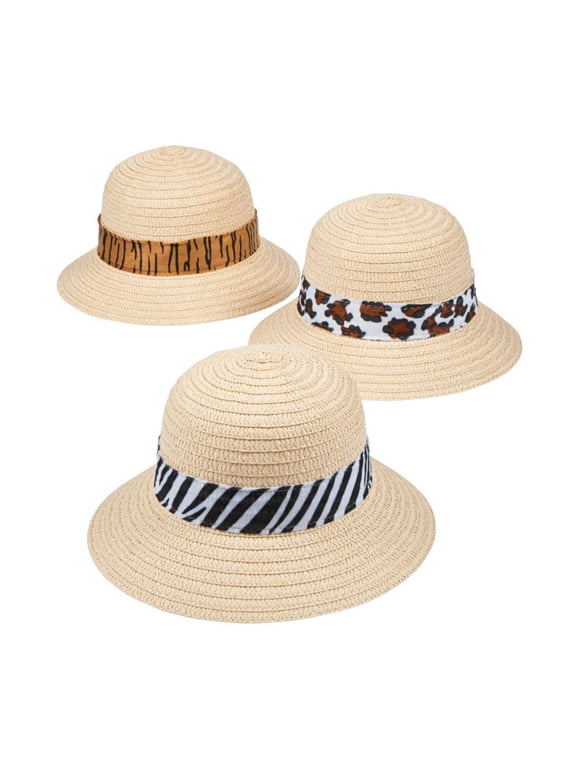 Child Pith Helmets W/Animal Print - Party Wear - 12 Pieces
