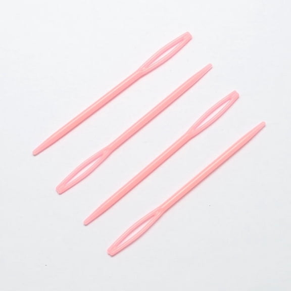 Child Plastic Knit Needles Sewing Knitting Cross Stitch Hot Pink