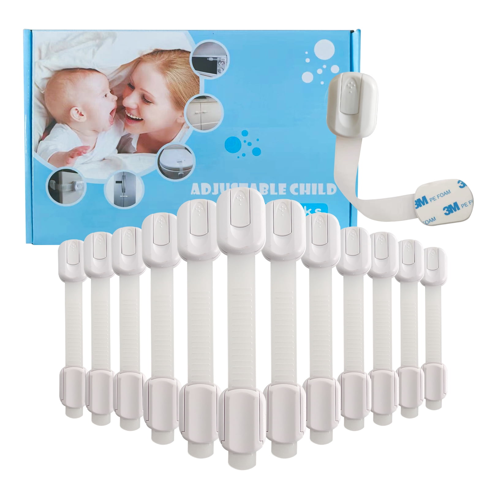 Child Proof Cabinet Locks Adhesive Baby Safety Locks for Fridge Drawers Sticky Secure Home Protection