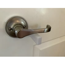 Child Proof Door Lever Lock - No Adhesives -Pet Proof Door Lever Lock - White Cir Left