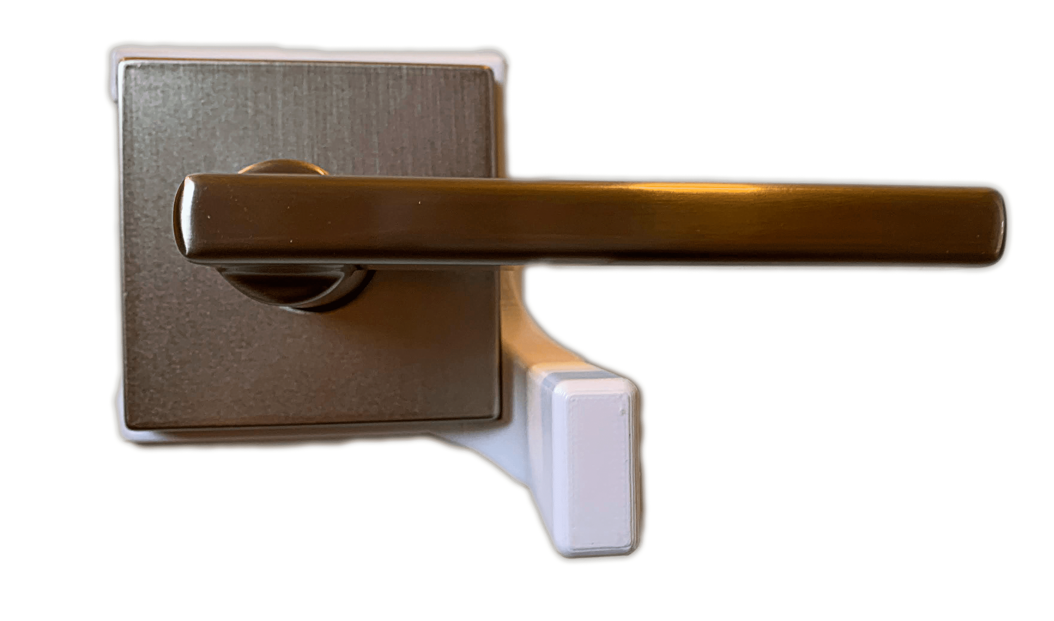 Child Proof Door Lever Lock - No Adhesives -Pet Proof Door Lever Lock - White SQ Right