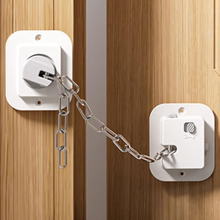 Child Proof Door Lock with Adjustable Strap, Cat Door Latch 3M Adhesive Safety Locks for Baby, Dementia & Pets, No Tools Needed 1 Pack