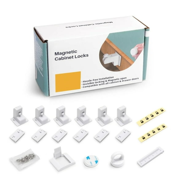 Child Proof Magnetic Cabinet Locks Baby Safety Locks for Fridge Drawers Invisible Design Hassle Free Installation