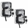 thumbnail image 1 of Child Proof Outlet Lock Box with 2 Durable Keys - Heavy Duty Safety Cover for Baby Proofing, Tool-Free Installation, More Space for Large Plugs Universal Fit Socket Protector (2 Pack, Black), 1 of 6