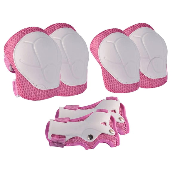 Child Protection Cushion Set Knee Elbow Wrist Pads Adjustable Straps High Hard Soft Sponge Protects Children During Sports Size S 15 40kg 1 Pair Each Wrist Elbow Knee Pads