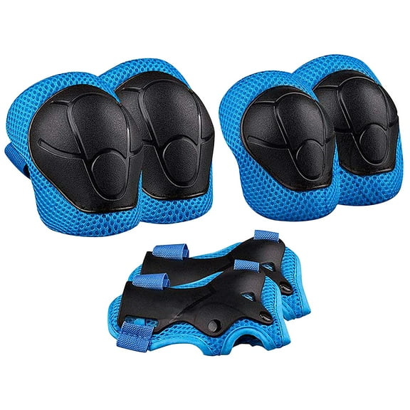 Kids' Protective Pad Set (Wrist/Elbow/Knee Pads), + Sponge Material, Adjustable Straps, Suitable for 4-13 Years Old (15-40kg)