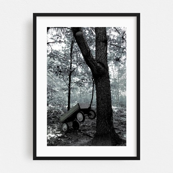 Child Recollections - New Jersey Photography Forest Abandoned Woodland Nature Vintage Moody Mystical Black Framed Wall Art Print 24 x 36 inches