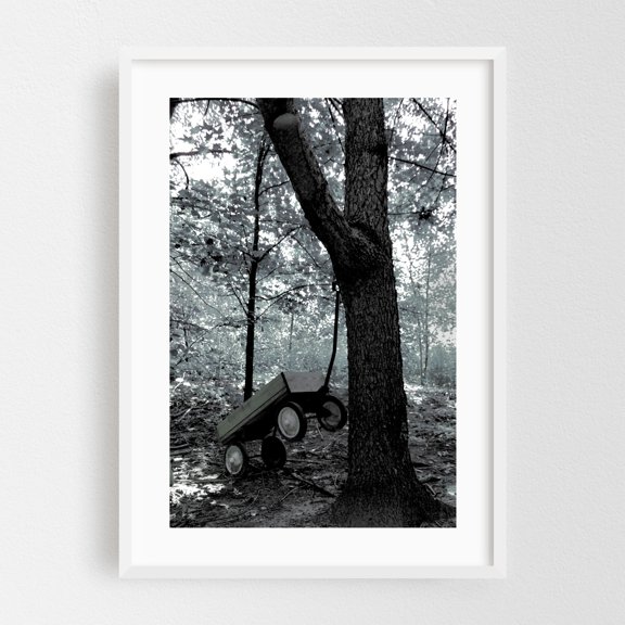 Child Recollections - New Jersey Photography Forest Abandoned Woodland Nature Vintage Moody Mystical White Framed Wall Art Print 5 x 7 inches