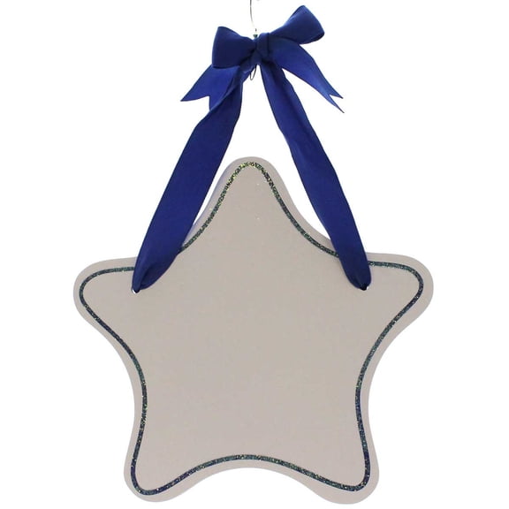 Child Related Blue Glittered Star Room Plaque Wood Ws456