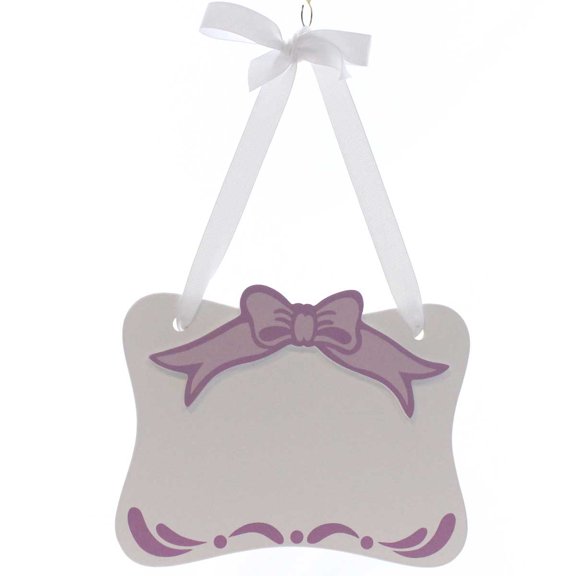 Child Related Lavender Bow Room Sign Wood W13vb