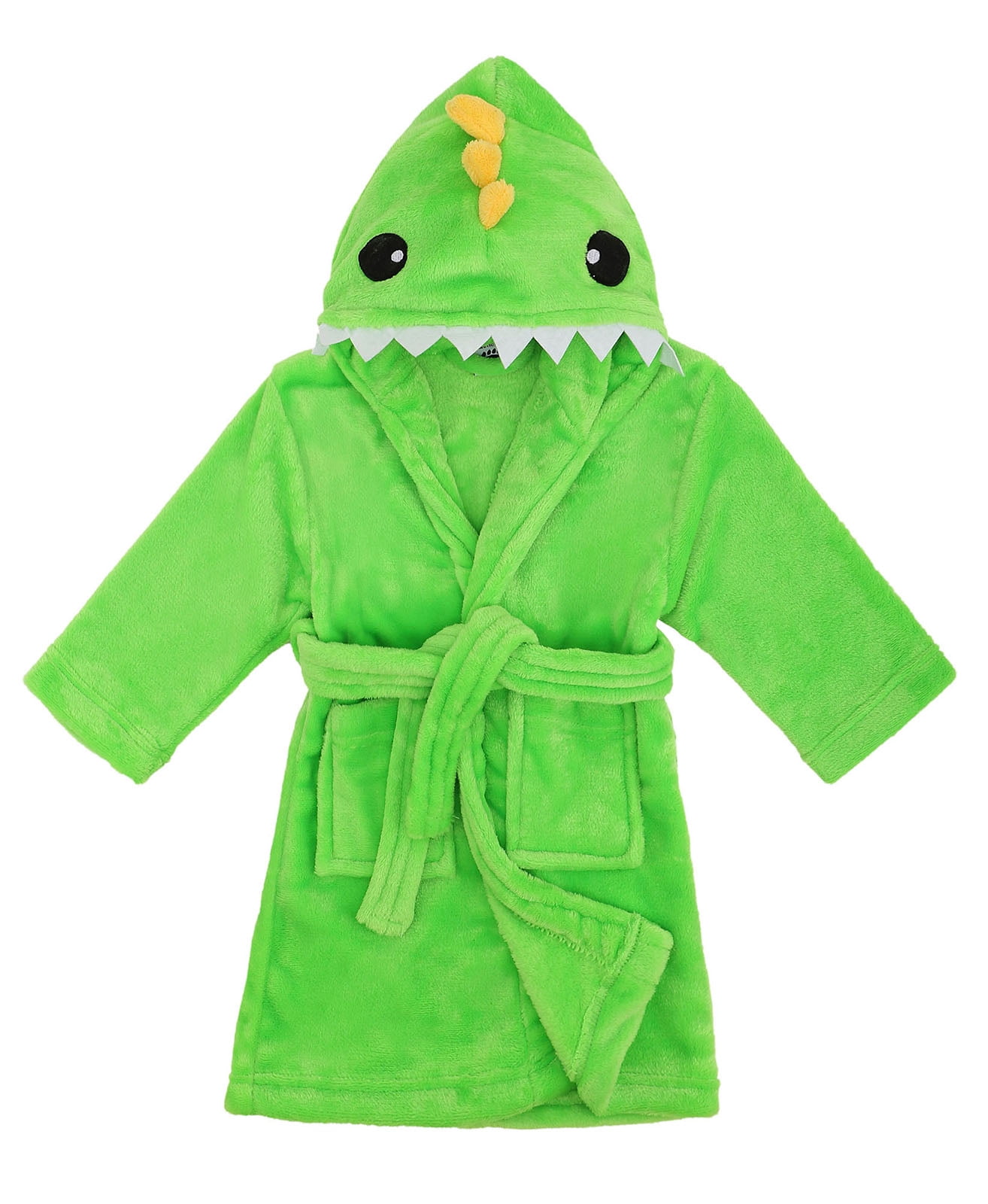 Child Robe Animal Plush Soft Hooded Terry Bathrobe Robe,Dino Green,L(7 ...