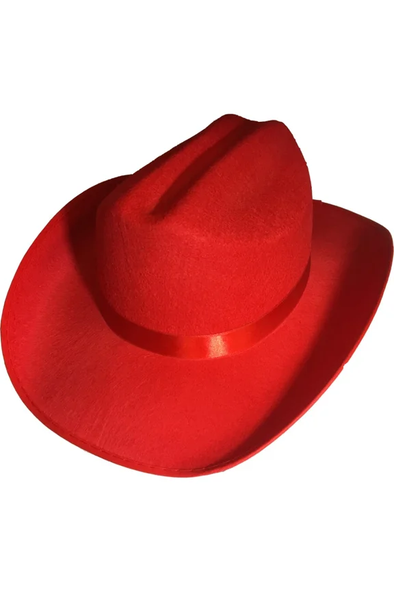 Child'S Red Cowboy Or Cowgirl Hat With Neck String Costume Accessory