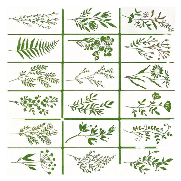 Child Safe Drawing Practice Kits 18 Precisely Cut Wildflower Stencils Reusable Plastic Art Guides For School Projects Creative Learning