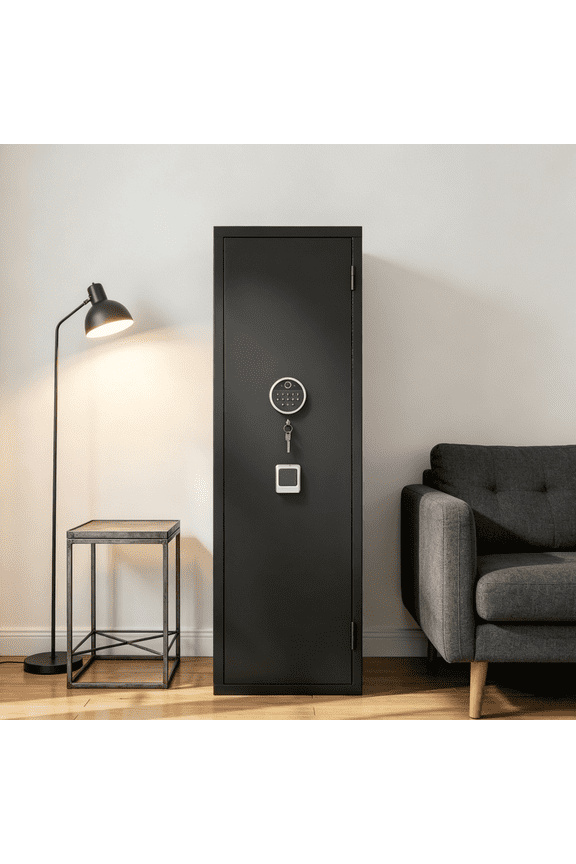 Child-Safe Gun Safe, Heavy Duty Heat-Resistant Biometric Rifle Safe,Fast 0.1s Unlock System,Pre-Assembled Large Capacity Cabinet (51.9711.8113.78 inch)
