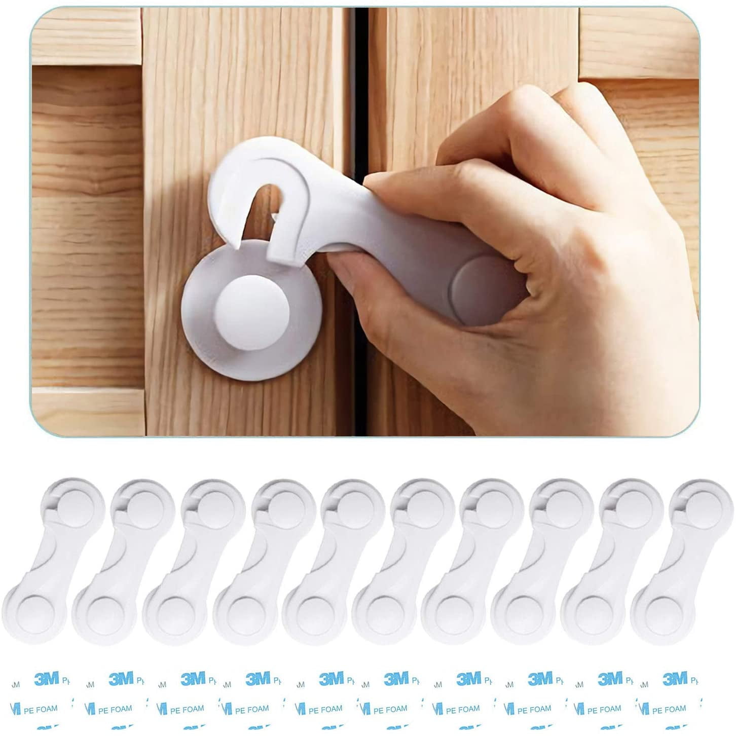 Perma Child Safety Magnetic Cabinet & Drawer Locks - 8 Pack with 1 Key
