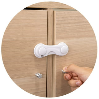 2 Cabinet Locks Child Safety Latch Baby Proof Lock Drawer White Twin Pin  Latch