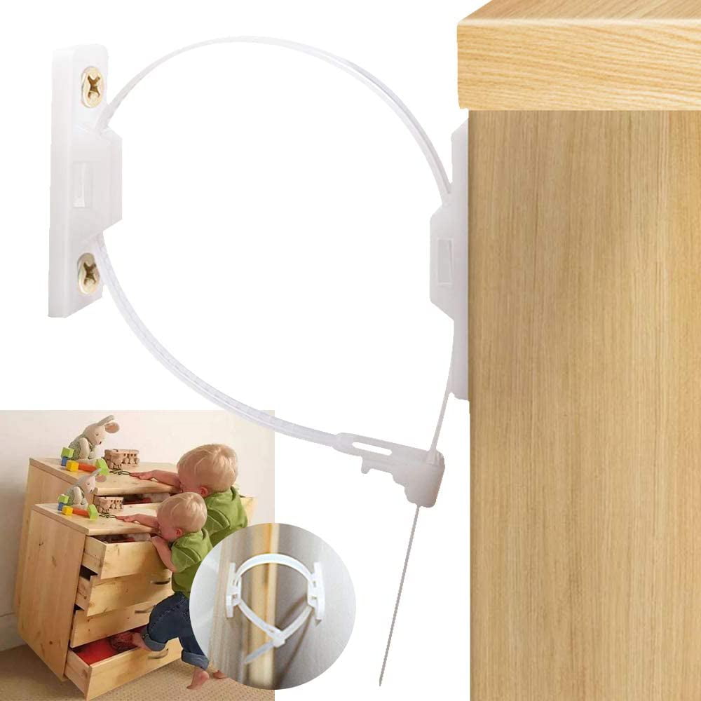 Child Safety Locks Set of 12 Furniture Straps AntiTilt Furniture Strap for Children