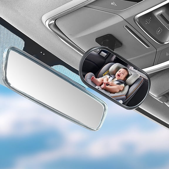 Child Safety Car Mirror for Back Seat with Shatterproof Design, Wide Angle View, Easy Installation for Cars, SUVs, and Trucks Black