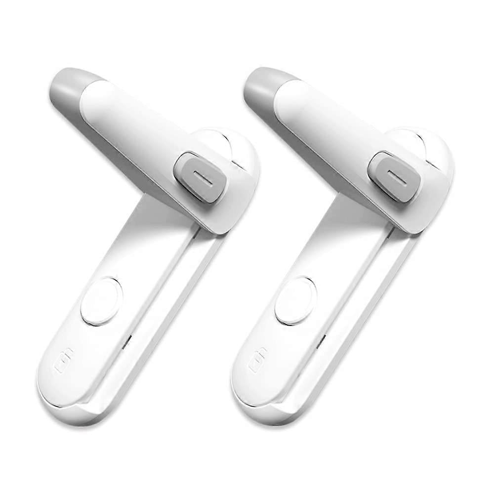 Child Safety Door Lever Lock, Baby Safety Door Handle Lock, Easy to Install and Use 3M VHB Adhesive, No Tools or Drills Required (White, 2 Pieces)