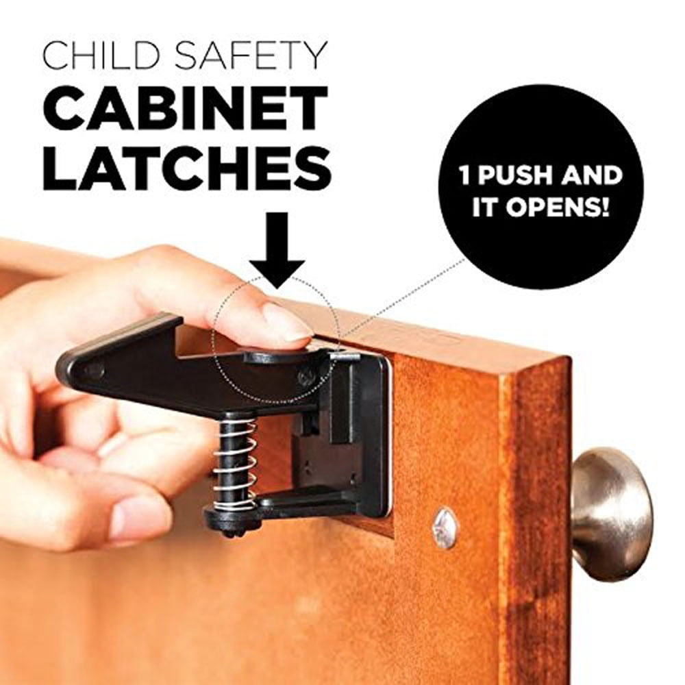 Child Safety Latches Easy Adhesive Baby Proofing Lock Drawers
