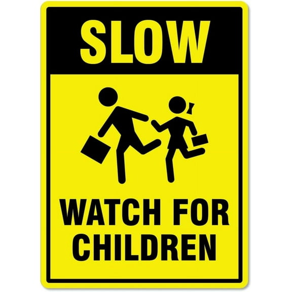 Child Safety Sign – Slow Watch For Children Child Safety Signs Watch For Children Metal Tin Sign 8x12 Inches Caution Danger Safety Security Warning Notice Signs
