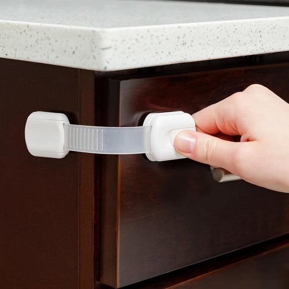 Child Safety Strap Locks 6-Pack Adjustable Strap Locks for Baby Proofing Cabinets, Fridge, Oven, & More, Easy Install Drawer Locks Baby Proofing, Multi-Use Cabinet Locks Baby Proofing