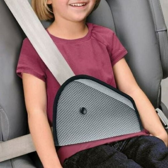 Child Seat Belt Adjuster Set of 2, Child Seat Belt Safety Covers - (Gray)