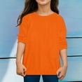 thumbnail image 1 of Child Shirts for Girls Orange Short Sleeve Shirts for Girls Trendy Toddler Summer Outfits for Girls 6-7 Years Girl Outfits, 1 of 3