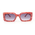 thumbnail image 1 of Child Size Cute Flower Print Girls Rectangle Mod Fashion Sunglasses Orange, 1 of 4