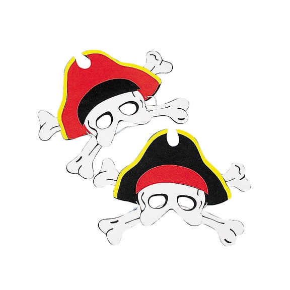 Child Size Foam Pirate Masks - Party Wear - 12 Pieces